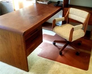 Beautiful walnut midcentury combo wall unit/ desk