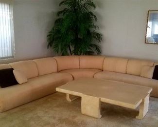 Large midcentury sectional and cocktail table