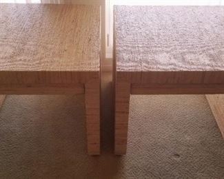 Pair of midcentury grass cloth lamp tables
