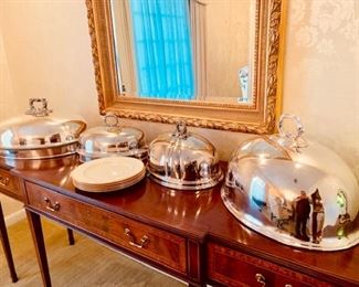 Old Sheffield Silverplate Meat Domes