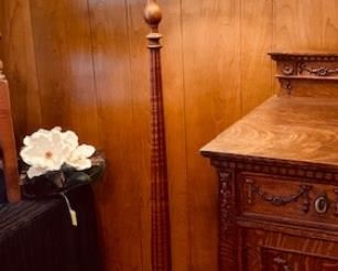 English Carved Oak Floor Lamp