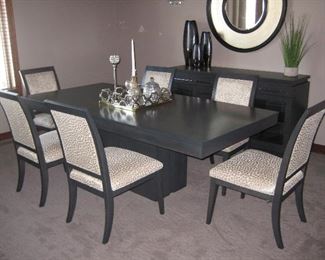 Dining Room Table and Chairs and Buffet, by Canadel Furniture