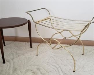 Mid-Century Small Side Table & Bench https://ctbids.com/#!/description/share/322379 
