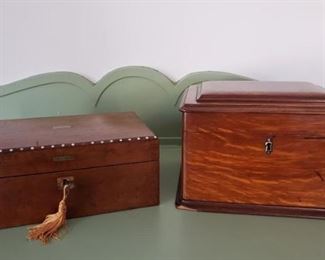 Antique Writing Box & Small Wooden Chest https://ctbids.com/#!/description/share/321541