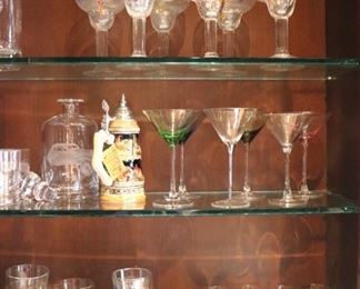 Stemware and Glassware with Beer Stein and Decanter
