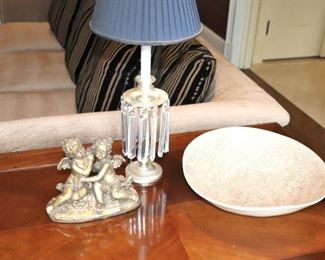 Table Lamp and Small Statuary
