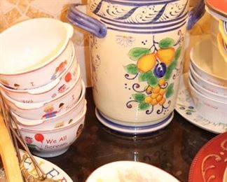 Assorted Dishes and Bowls with Canister