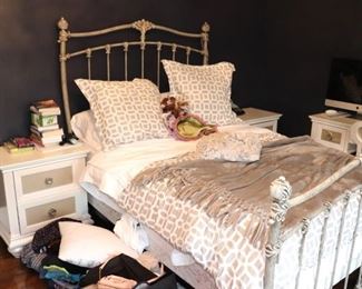 Metal Bed Frame with Night Stands
