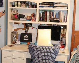 Desk with Hutch and Chair and Bric-A-Brac