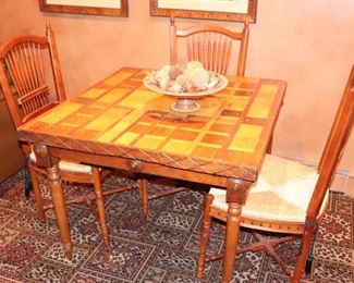 Square Wood Table and Chairs