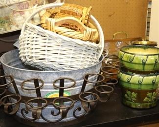 Pots, Baskets and Large Pail with Cup Holder