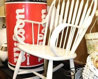 White Rocking Chair and Wilson Ball Commemorative