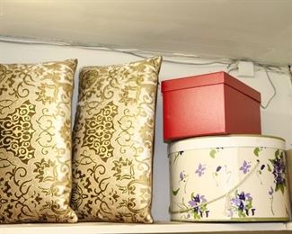Decorative Pillows and Hat Boxes