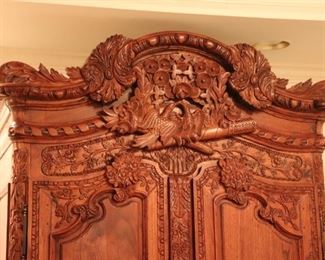 Beautiful, Heavily Carved Large Armoire