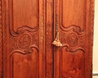 Beautiful, Heavily Carved Large Armoire