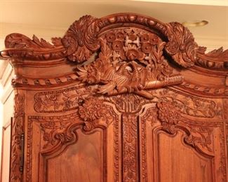 Beautiful, Heavily Carved Large Armoire