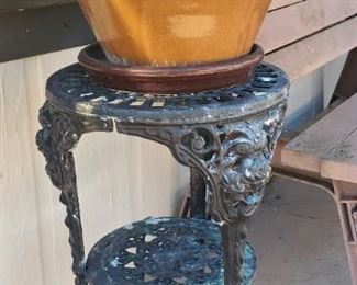 Large pot and plant stand