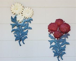 Metal flower wall art