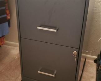 Metal file cabinet with key