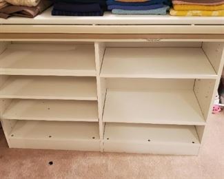 Large storage shelves with counter top