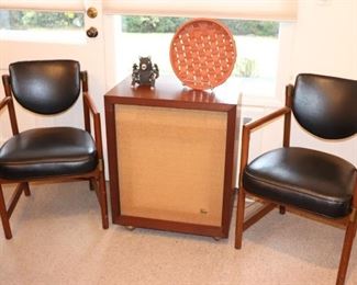 Chairs and Frazier Speakers with Decorative Plate and Bear