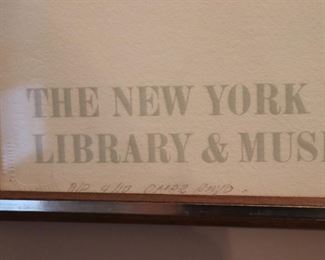 NY Public Library at Lincoln Center Framed Poster - Signed