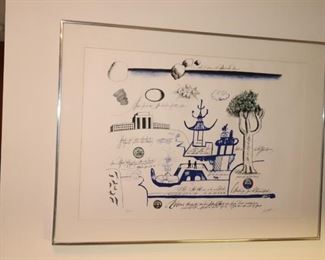 Numbered Signed Collage by Saul Steinberg