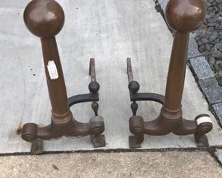 Massive Fireplace End Irons from the 1900's