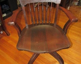 Tiger oak antique office chair