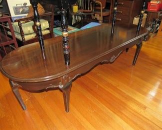 Long antique walnut coffee table