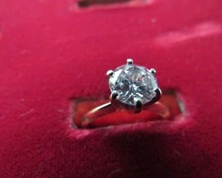 Ladies 14K solitaire diamond ring, 1.25ct, round brilliant cut, SI1/H, 2.7g