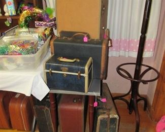 Lots of vintage luggage