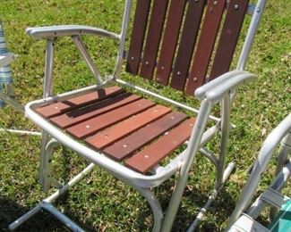 Redwood lawn rocker