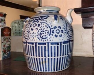 Blue and white china kettle