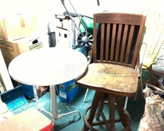 Antique solid oak drafting chair