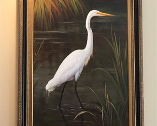 Egret painting by S. Robertson