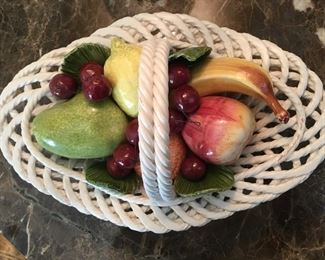 Ceramic fruit basket made in Italy