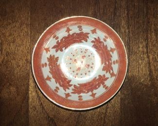 Japanese ware orange porcelain bowl