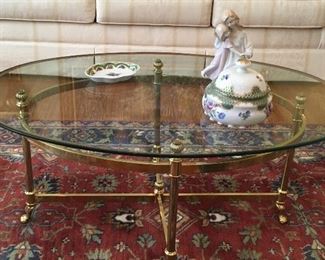 Alternate view of brass coffee table