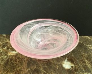 Murano pink swirl bowl