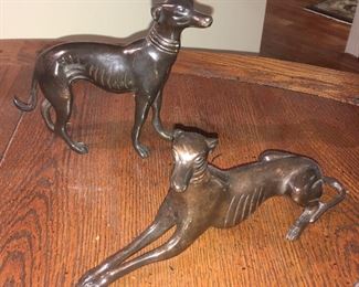 Bronze greyhound figurines