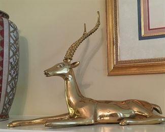Ethan Allen brass antelope figurine (pair)