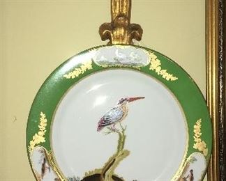 Gilded wall bracket and decorative plate (pair of both)