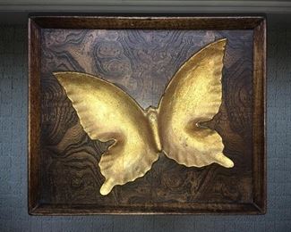 Gilded butterfly dish