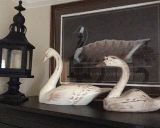 Lantern; duck statues