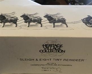 Dept. 56 - Sleigh & Eight Tiny Reindeer figurine