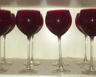 Lenox Crystal Ruby Balloon wine glasses