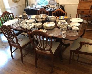 Mahogany dining table and chairs