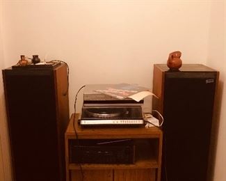 Norman lab speaker set with Sanyo turntable and SAE receiver 