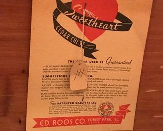 inside of the Roos cedar chest